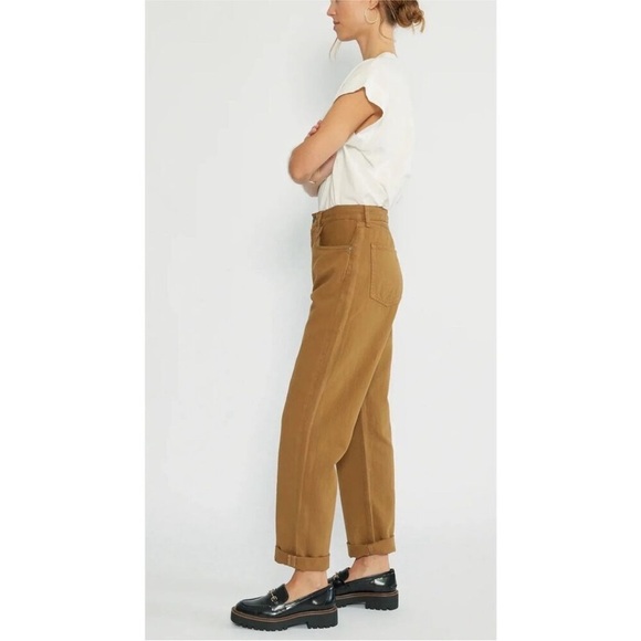 NWT Etica Bryce Pinch Waist Boyfriend Jeans 27 Tapenade Brown High Waist - Picture 4 of 12